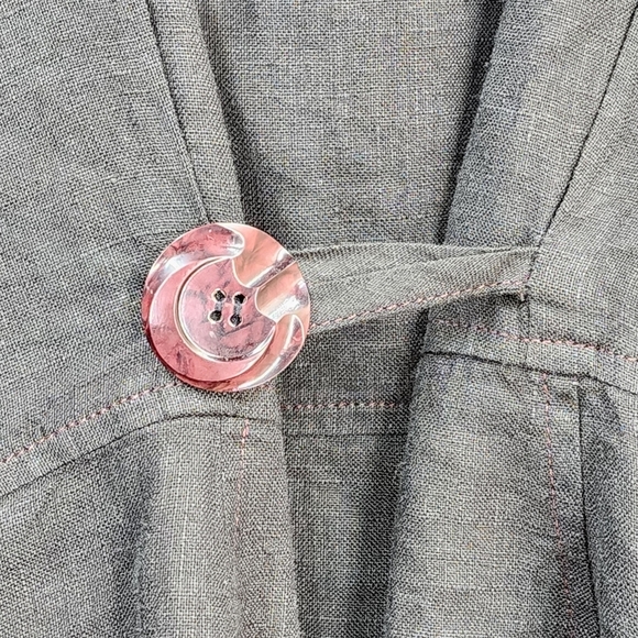 Hot Knots Women's 100% Linen Button Down Tunic Top- S/M - Picture 7 of 8